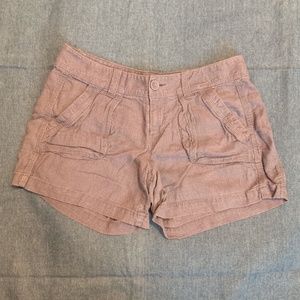 Low-rise Navy Linen Shorts